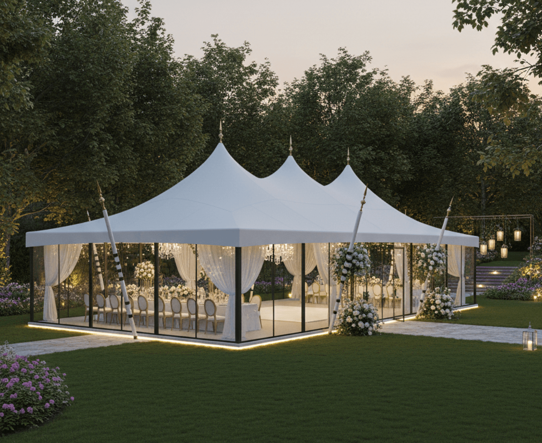 الخيام والمنشآت المؤقتة للمناسبات والفعاليات